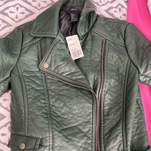 Brand new green leather jacket